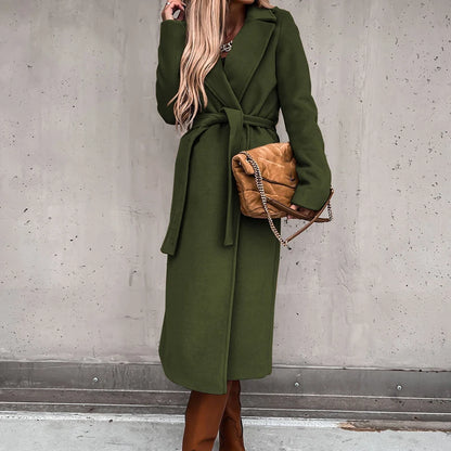 Elegant Belted Wool-Blend Coat