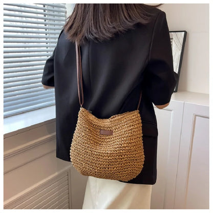 Chic Woven Straw Crossbody Bag