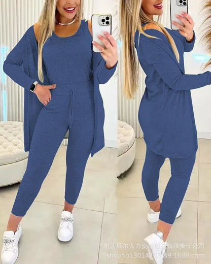 Casual Knit Three-Piece Set