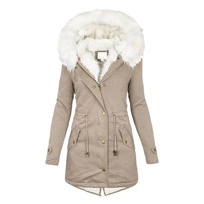 Cotton Coat Furry Hat Hooded