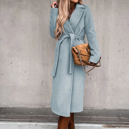 Elegant Belted Wool-Blend Coat