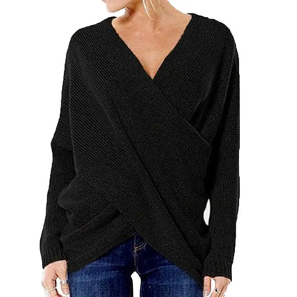 Women’s V-Neck Cross Front Sweater