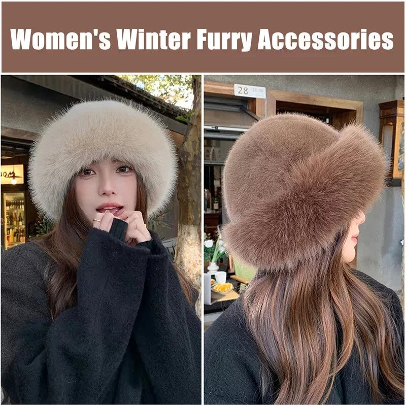 Women's Faux Fur Bucket Hat